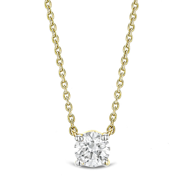 Wanderlust Floating Lab Diamond Solitaire Necklace 0.25ct H/SI in 18K Gold Vermeil